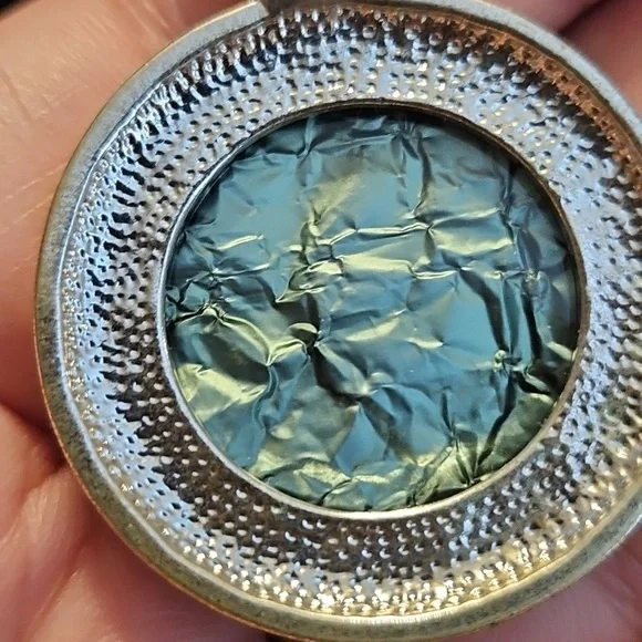 Silver Necklace and Earring Set with Green Glass Accent - Picture 6 of 9